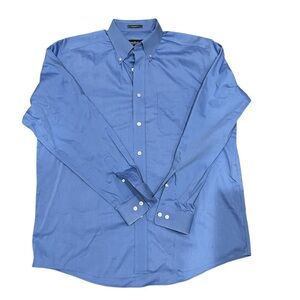 Lot of 2:Eddie Bauer Men's LargeLong Sleeve ButtonDown Shirts 1 blue, 1 White